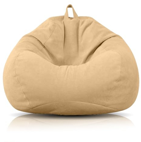 Sittsäck XL-överdrag 100 x 120 cm, droppformad utan fyllning, sittsäck för vuxna och barn, gaming-sittsäck för vardagsrum och utomhusbruk