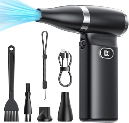 Druckluft Spray Staubgebläse Air Duster: 60 MPH Hochwindgeschwindigkeit Mini-Luftgebläse für Elektronik Tragbarer Computer Reiniger Hand Tastatur Reinigung Leistungsfähiger Stauber für Auto