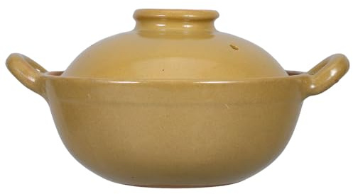 JECOMPRIS Casserole en Argile 500ml Poignée Unique, Pot à Ragoût Maison en Terre Cuite, Cuisson Traditionnelle pour Induction et Feu de Gaz, Ustensile la Cuisine Antiadhésif Adapté Mijoté