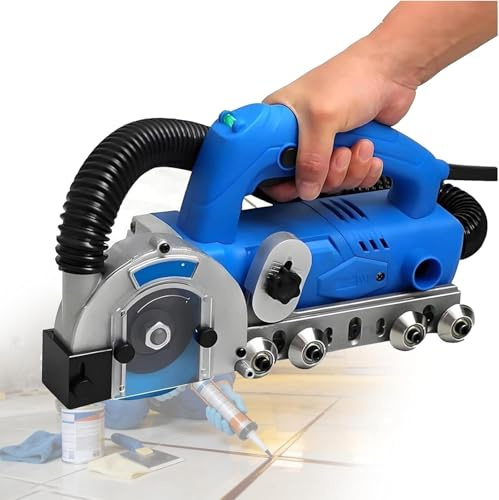 Lbxlhr Nettoyeur de Joints électrique sans poussière amélioré - Machine de Nettoyage de Joints de carrelage réglable 1200 W 9000 TR/Min, Outil de scie à Joints avec pulvérisation d'eau et Aspiration