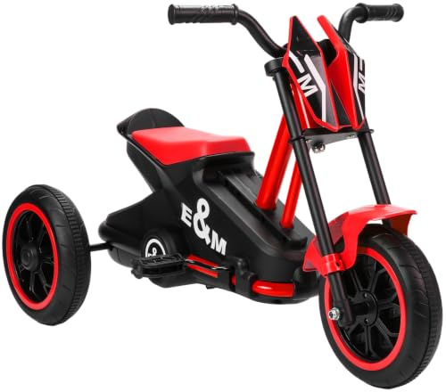 AIYAPLAY Dreirad Kinderfahrrad mit Pedal für Kinder 18-36 Monaten Rot