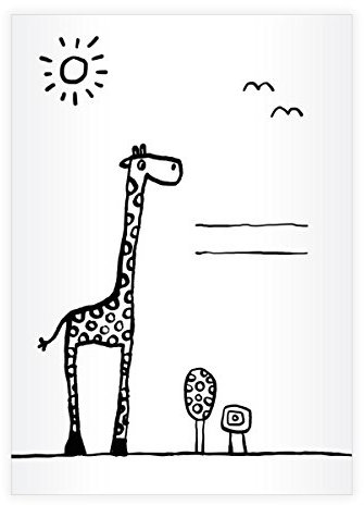 Kartenkaufrausch 1 Nettes DIN A4 Schulheft, Schreibhefte mit Giraffen Umschlag zum Ausmalen Lineatur 20 (blanko Heft)