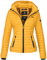 MARIKOO Damen Jacke Steppjacke Übergangsjacke mit Kapuze gesteppt B600 [B600-Samt-Gelb-Gr.XXL]
