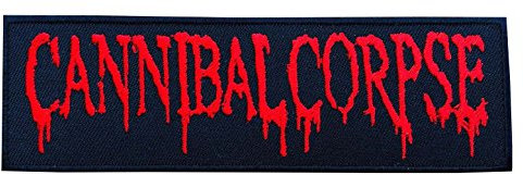 Wardah limitée Cannibal Corpse Rouge et Noir Écusson brodé Patch à coudre ou thermocollant 12 cm x 4 cm