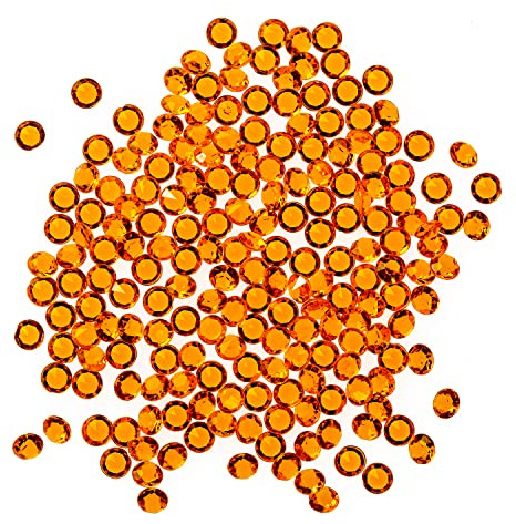 WedDecor 4000pcs Acrylic Clear Crystal Bling Diamond Beads Wedding Table Scatters, 2.5mm Confetti Rhinestones Diamonds for Table Centerpiece Decorations Bridal Shower Vase Beads, Orange