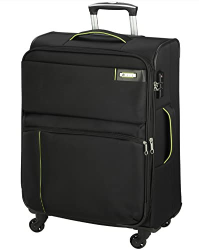 Bowatex Leichter 3,2 kg Trolley Groß Reisegepäck Stoffkoffer 77 cm Schwarz