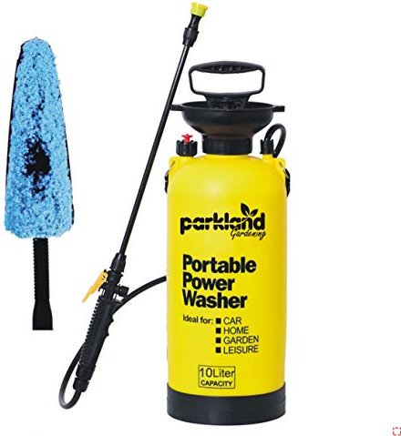 Parkland® 10 Litre Hand Pump Manual Pressure Power Washer Sprayer Brush Garden Pressure Sprayer Knapsack Weedkiller Chemical Fence Water Spray Bottle 10L