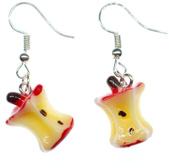 Miniblings Apfelgriebs Ohrringe Griepsch Butzen Kern Griebs Äpfel Obst Apfel Biss - Handmade Modeschmuck I Ohrhänger Ohrschmuck versilbert