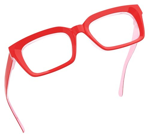 Eyekepper Reading Glasses, Readers for Women, 2.50 Stylish Red | Square Womens Eyeglass, All-Day Comfort Spring Hinges, Large Ladies Eyewear, Scratch Resistant for Work/Crafts