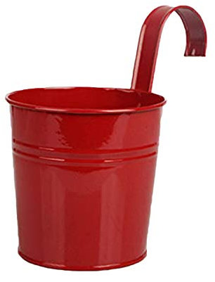 Brussels Blumentopf, Metall, Eisen, roter Blumentopf, Hängepflanzenkorb, Schreibtisch-Behälter, Organizer für den Innen- und Garten, 1 Stück