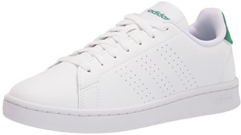 adidas Herren Advantage Racquetballschuhe Racquetball-Schuh, Weiß/Weiß/Grün, 47 1/3 EU