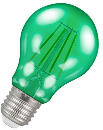 Crompton Lamps Green LED GLS Light Bulb 4.5W E27 Harlequin | IP65 Outdoor Lights LED Bulbs | Energy-Saving Replacement for 25W Bulbs | 15,000 Hours Life | for Festoon Lights Outdoor