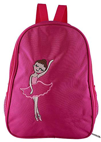 Bicaquu Tanzrucksack, leichte Tanz-Balletttasche mit gesticktem Rucksack, für Kinder-Mädchen-Sport am Wochenende über Nacht(rose Red)