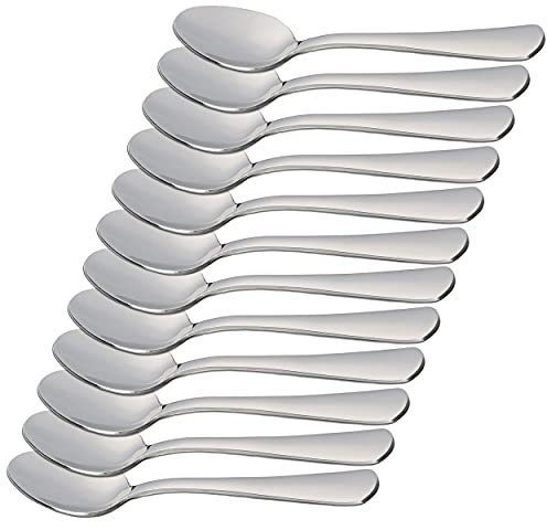 12 cuillères à Café 12,5x2,6 cm en Acier Inoxydable 18/0 Design Simple et Élégant