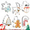 Formine Biscotti Natale Set di 6, FUKPO Stampi Biscotti in Acciaio Inox Forme Biscotti, Stampini per Biscotti, Fiocco di Neve, Omino Pan di Zenzero, Albero di Natale, Pupazzo di Neve, Renna