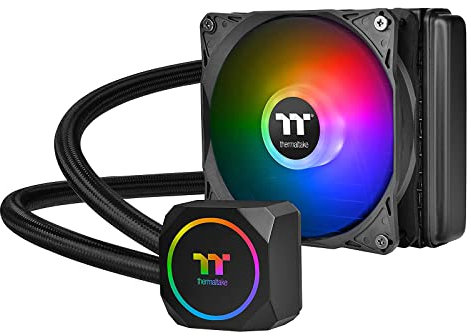 Thermaltake TH120 ARGB Motherboard Sync Edition Intel LGA1700 Ready/AM5/AMD Sistema di raffreddamento a liquido All-in-One 120 mm ad alta efficienza radiatore CPU Cooler CL-W285-PL12SW-B, nero