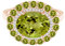 Osten Westen 8 x 6 mm ovaler grüner Peridot-Edelstein 925er Sterling Silber Floral Braut Ehering (Roségold Vermeil, 19)