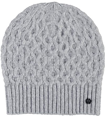 FRAAS Beanie Damen Mütze - Strickmütze mit 3D-Effekt - Hochwertige Wintermütze - Kopfbedeckung mit Waben-Muster Silver