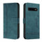 Trugox Handyhülle für Samsung Galaxy S10 Hülle Klappbar Klapphülle mit Kartenfach Handytasche Handy Schutzhülle Tasche Leder Wallet Flip Case Slim Book Cover - Blaugrün