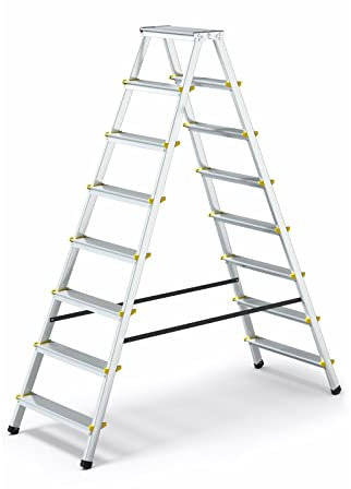 DWA Escabeau double pliable en aluminium 8 marches