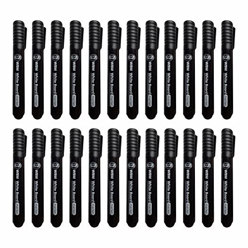 JMS we create smile (Pack of 50) Black Whiteboard Markers Dry Erase Pens with Dry Wipe Bullet Tip for School Office Home