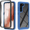 ESTH® Coque Transparente pour Samsung Galaxy S23 5G Antichoc Housse Full Body Protection, Étui Antipoussière Incassable [avec Protecteur D'écran], Bleu Foncé