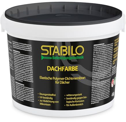 Stabilo Befestigungstechnik Dachfarbe ziegelrot 4kg | Dachlack | Dachziegelfarbe | Sockelfarbe | Schutzanstrich | Fassadenfarbe