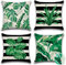 Ohok Wasserdicht Kissenbezug 45x45 cm, 4er Set Dekorativ Outdoor Kissenhülle Deko Sofakissen Couchkissen Zierkissenbezüge für Sofa Wohnzimmer Balkon Garten Auto (Gestreifte Blätter)