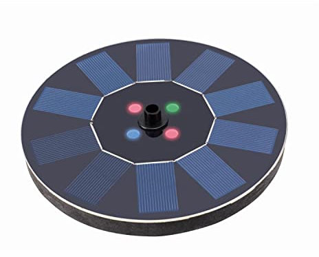 LED Solar Teichfontäne Teichpumpe Springbrunnen schwimmende Fontäne mit LED Beleuchtung für Außen D: 16cm Wasserspiel für Gartenteich Wasserpumpe (Fontäne + Farbwechsler)