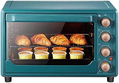 CAZARU Horno eléctrico de sobremesa Horno 35L, 1500 Watts, Mini Horno para Pizza, Horno con Temporizador, Fermentación a Baja Temperatura a 38 ° C, Brocheta giratoria 360 °