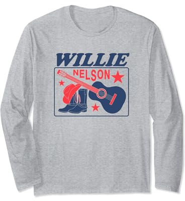 Offizielle Willie Nelson Stiefel Langarmshirt