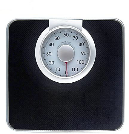 Mechanische Personenwaage mit Zeiger, Waage mit drehbarem Zifferblatt, leicht zu lesen, kompaktes und gepolstertes Design, Kapazität 120 kg, metrisch/imperial, ohne Batterie (Color : B)