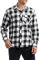 HISDERN Herren Hemd Kariertes Freizeithemd Langarm Druckknöpfe Flanellhemden Warm Holzfällerhemd Karohemd Oktoberfest Regular Fit Schwarz Weiß M
