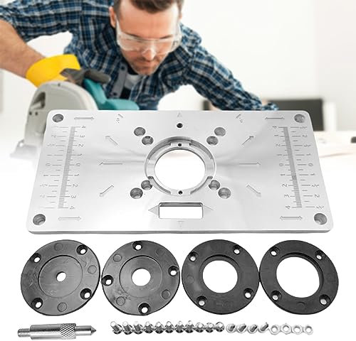 Enrutador de mesa de inserción de placa de aluminio,Placa para fresadora de madera,Placa De Inserción De Mesa Enrutador Multifuncional Mejora la eficiencia,para bancos para trabajar la madera