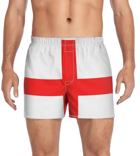 Dallonan Men's Boxer Shorts Men's Underwear Briefs Casual Soft Boxer Flag, England Flag, XL