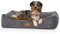 Knuffelwuff Hundebett aus Cord mit Handwebcharakter Olivia XL 105 x 75cm Grau - Abnehmbarer Bezug - waschbar - für große, mittelgroße und kleine Hunde