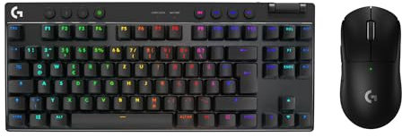Logitech G PRO X SUPERLIGHT 2 LIGHTSPEED kabellose Gaming-Maus, USB-C-Aufladen, PC & Mac + PRO X TKL LIGHTSPEED kabellose Gaming-Tastatur, ohne Ziffernblock, PBT-Tastenkappen (DEU QWERTZ) - Schwarz