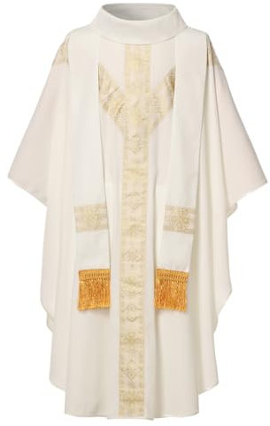 BPURB Katholische Priester Chasuble Messgewand Kirche Zelebrant Vater Messe Gewand Robe mit Stola
