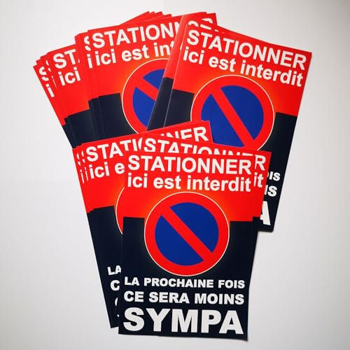 DIRODISTRIB 20 Autocollants de stationnement gênant. pour éviter Les Voitures Mal garées. Stationnement Interdit. Faites Respecter Les règles.