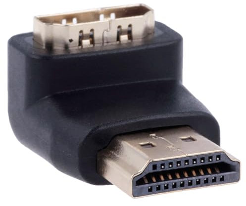 Adaptador HDMI Macho a HDMI Hembra, Acodado 90º, Ángulo Recto