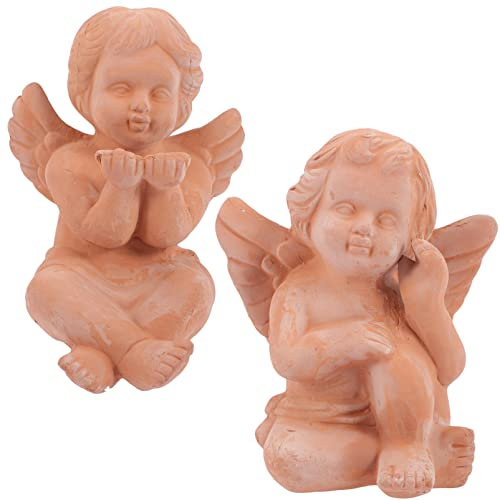 Cabilock 2stücke Keramikengel Statue Blumentopf Kleine Engelskulptur Heimdekoration Fotorequisiten Töpferei Ornamente Für Zuhause Und Büro