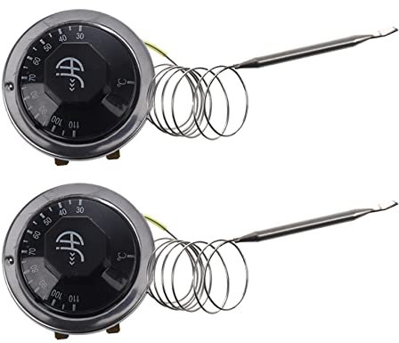 ISTOVO 2X AC 250V 16A 30-110 C Temperaturkontrolle Kapillar-Thermostat fuer -Ofen