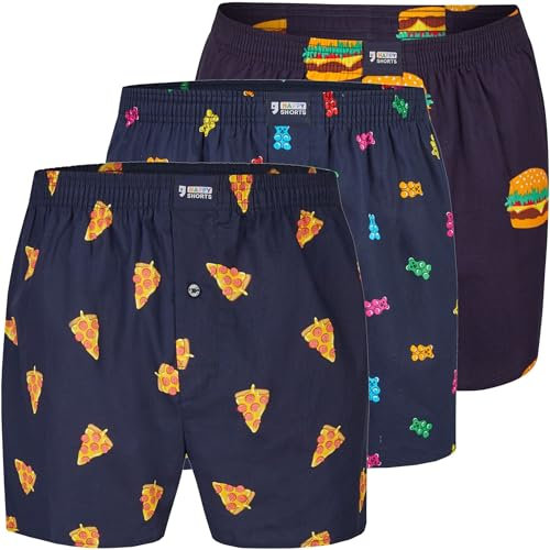 Happy Shorts X Herren Boxershorts, Boxer und Shorts mit Suspense, Farbe:Design 19, Grösse:L