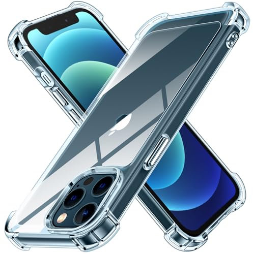 iVoler Anti Ingiallimento Chiaro Cover per iPhone 12 Pro/iPhone 12 6.1 Pollici, [Antiurto di Grado Militare] Custodia Trasparente per Assorbimento degli Urti con Paraurti in TPU Morbido