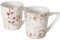 2er SET Kaffeetassen Herbstlaub b057 floral Blumen braun weiss grau rosa creme Herzen Tassen Kaffeebecher 300ml Teetassen Kaffee Tassen Geschenkset Landhaus Blumengarten Indian Summer
