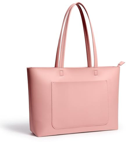 KALIDI Pink Tote Bag Large Leather Work Tote Bags For Women Handbags For Women Tote Bag With Zip For School Uni