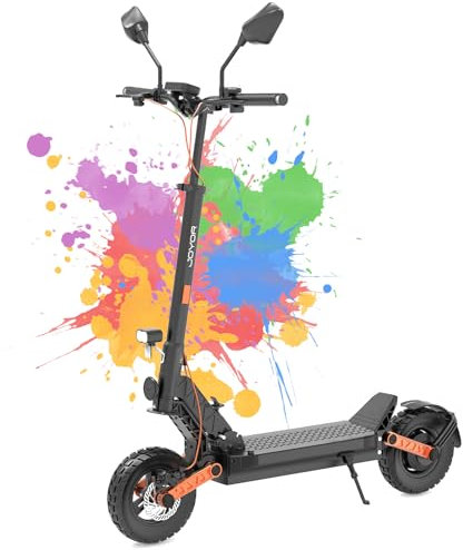 T10 Trottinette Electrique Adulte Moteur 2*(1000W) Batterie 60V 18Ah Trotinette Electrique Autonomie 70-85 KM, Amortisseur Hydraulique,Frein Hydraulique
