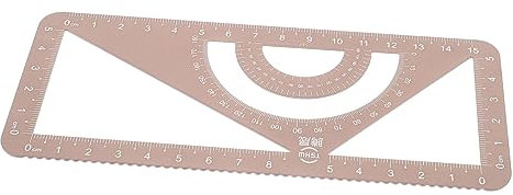 Lurrose Multipurpose Aluminum Alloy Ruler Measuring Ruler Protractor Tool for School Office Use Function for Architecture Drawing Supply and Math Measuring Tool Tasks