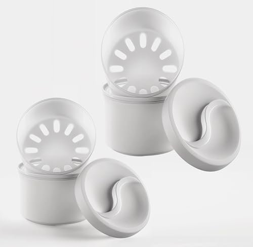 Lot de 2 boîtes pour prothèses dentaires, avec insert amovible, couvercle à visser sécurisé et résistance à la température | Rangement et nettoyage hygiéniques pour prothèses dentaires et gouttières
