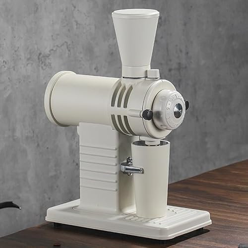 Electric Coffee Grinder, Coffee Bean Grinder Electric with 48g capacity, 3 stage grinding, 1-10 Levels of Coarse and Fine Adjustment, Stainless Steel Coffee Grinder for Home, Cafe, Roasting white